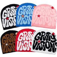 Trendy Letter Knit Beanie For Men & Women - Winter Warm Unisex Skull Cap With Star Embroidery - Hip Hop Streetwear Fashion Accessory