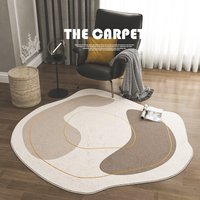Modern Irregular Round Rug – Plush Machine Washable Polyester Carpet Bedroom Living Room & Dressing Area Custom Sizes Available