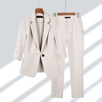 2023 Spring Summer Elegant Suit Jacket Matching Set Korean Chic Blazers Coat Pants 2 Piece Female