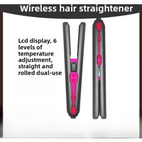 Cordless Hair Straightener & Curler 2 1 – Ionic Long Battery Life Portable Safe Hair Ideal Bangs & Travel