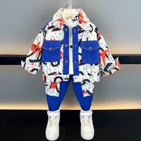 Boys‘ Colored Workwear 2023 Spring and Autumn New Handsome Casual Two piece Set for Children’s Clothing