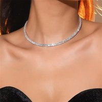 High end super flash full diamond necklace niche design fashion luxury clavicle chain jewelry