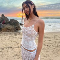 Strap Lace Perspective Top Pure Lust Sweet Spicy Sexy Tank Top