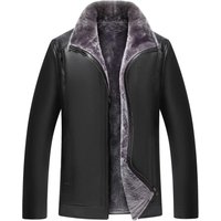 Men's Clothing retro men's leather jacket dad's casual plus velvet thickened coat