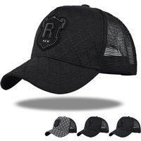 Unisex Metal label R baseball cap R mesh cap Duck cap Mesh visor Breathable cap Mesh cap