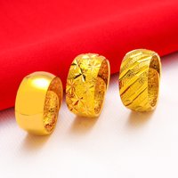 Jewelry & Accessories Men's large ring jewelry Vietnam gold plated stars meteor shower smooth opening large male ring supply wholesale