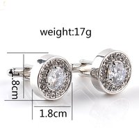 Cufflinks Round rhinestone Purple diamond diamond cufflinks Fashion cufflinks multi diamond super flash