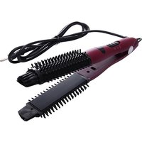 Large Straightening Brush Lazy Hair Straightener Curling Iron Women Straight Curl Dual-use Inner Buckle