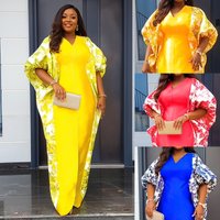 Boho Maxi Dress – Ethnic Print Batwing Sleeve Kaftan Dress 