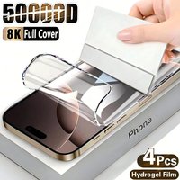 4 PCS Water Gel Screen Protection Film Suitable IPhone X XS XR 11 12 13 14 15 16 Plus Pro Max HD Resolution Scratch Protection