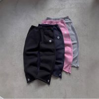 Clothing Elastic Rope Zipper Sweatpants Solid Casual Trousers High Street Hip Hop Rap Street