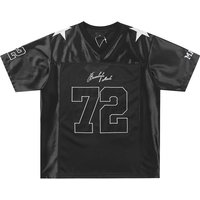 Clothing Satin Mesh American Football Uniform Heavy Embroidery T Shirt Short Sleeve Loose Fit Slimming Sporty Style