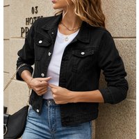Clothing Fashion Slim Lapel Denim Jacket One Piece Solid All Match