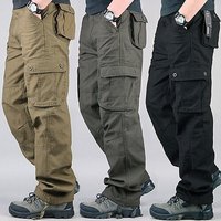 American Retro Trendy Casual Pants Outdoor Workwear Loose Fit Durable Straight Leg Pocket Versatile Long Trousers