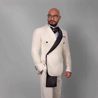 2025 Spring Set Groom Groomsman Wedding British Slim Fit Block Two Piece Suit