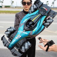 Gesture Sensing RC Racing Car With Spray & LED Lights - 4WD Drift F1 Formula Toy For Boys (Y2-Red/Blue, Single/Dual Remote Control)