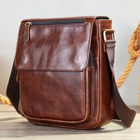 Genuine Leather Men's Bag Shoulder Bag Men's Messenger Bag First Layer Cowhide Casual Bag Cover Men's Shoulder Bag