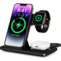Wireless Charging Station For Apple Multiple Devices Foldable 3 In 1 Fast Charger Station Stand Dock For Apple Watch
