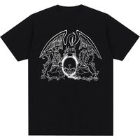 Vintage Queen Rock Music Band Graphic Printed Fashion Casual Crew Neck Short Sleeve Plus T Shirt