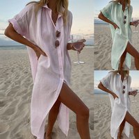 Clothes Solid Comfortable Casual Bamboo Knot Cardigan Dress