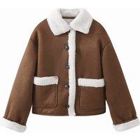 Women's Clothing autumn and winter new fashion patch pockets double sided fur jacket