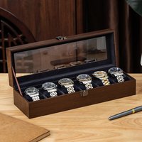Home Storage New Watch Box Walnut Grain Watch Jewelry Box Sunglasses Watch Storage Box