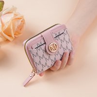 Printed Letter Zip Coin Purse – Compact 3 Fold Wallet Macaron Colors & Stylish Design