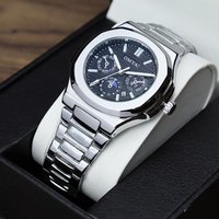 OMYA Men’s Waterproof Quartz Watch 3ATM Stainless Steel Calendar Sports Watch With Mineral Glass