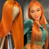 IAMVIP Transparent Wig For Women Ginger Orange 13×6 Wigs Bone Straight 13×4 Human Hair Lace Front Wi