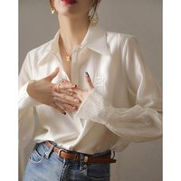 Aria Basics Aria Basics French Outlet Clothing Brand Discount Original Design Pleated Silk Blouse
