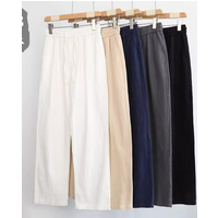 Clothing High End Pure Linen Pants Summer Thin Cotton Linen Pants Linen Casual Pants Loose Straight Ramie Trousers