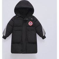Kids' China Map Puffer Coat - Long-Length Winter Jacket With Embroidered National Map, Unisex Thermal Outerwear