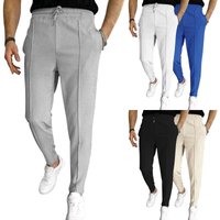 2025 Spring Fall Waffle Leisure Sports Solid Pants Trend Fashion High Quality Drawstring Small Leg Pants