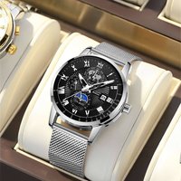 Hot Selling Usin Luxury Quartz Watch Waterproof Calendar Diamond Face Five Bead Steel Band Watch