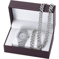 Gypsophila watch Full diamond diamond steel belt quartz watch + watch bracelet set wrist watch set