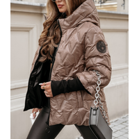 new fashion hooded fashionable loose long sleeved patchwork cotton jacket coat women