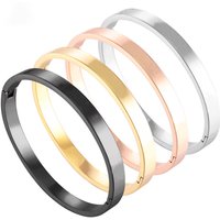Men's And Women's Jewelry Smooth Four Color Stainless Steel Bracelet Vacuum Electroplated Titanium Steel Bracelet