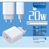 20W PD Fast Charger CE Certification – GaN Tech EU Plug Compatible IPhone IPad & More