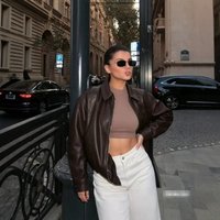 Casual Texture Bomber Jacket Loose Leather Outerwear European American Style Spring Fashion Wholesale