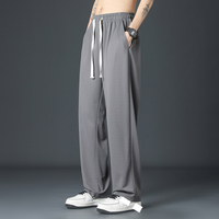  Casual Straight Leg Pants Comfortable Spring & Autumn Joggers Elastic Waistband Lightweight Polyester Breathable & Stretch Fit