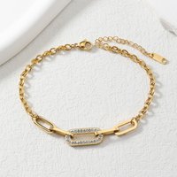 Women’s Jewelry Ins Simple Fashion Handmade Chain Stainless Steel Necklace Female Retro K Gold Plated Bracelet Jewelry