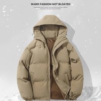 Winter Hooded Puffer Jacket Oversized Streetwear Coat Lightweight Polyester Fill Trendy Design