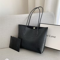 Crocodile Pattern Solid Color for Women 2024 New Trend Fashion Leisure Simple Large Capacity One Shoulder Tote Bag