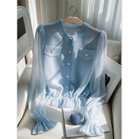 Clothing light luxury high end tops unique beautiful small shirt
