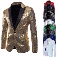 CT Suit Performance Costume Sequin European Size Blazer Nightclub Wear Host Emcee Photo Studio Men's Jacket