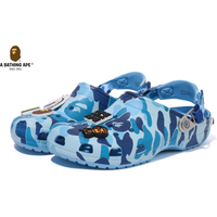 Bape X Crocs Classic Clog ABC Camo Cave Shoes Camouflage Three Green Pink Blue Beach Shoes Casual Versatile Sandals6