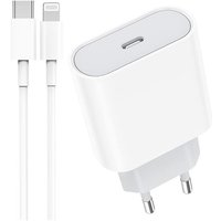 Chargeur USB C 20W chargeur secteur ultra rapide type C adaptateur mural + câble type C vers lightning 1 m compatible iPhone APPLE
