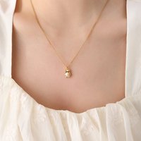 Jewelry Titanium Plated Cuban Chain Necklace Baroque Freshwater Pearl Pendant Geometric Design Adjustable Length 21 50cm