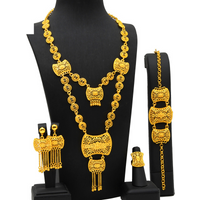 Alloy Pendant Jewelry Set Bridal Wedding Long Necklace Bracelet Ring Earrings Accessory
