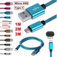 NEW  1M/2M/3M Android Cables USB Type-C Charger Cable Micro USB Charging Cable Data Sync Cord for  iPhone Samsung Huawei and more Android Smartphones